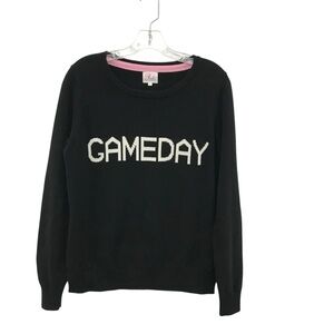 Pink Pineapple Black Gameday Sweater Size Medium 100% Cotton